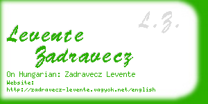 levente zadravecz business card